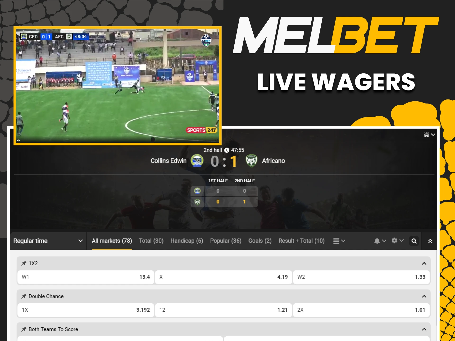 You can also place bets on live sports events on the Melbet website.