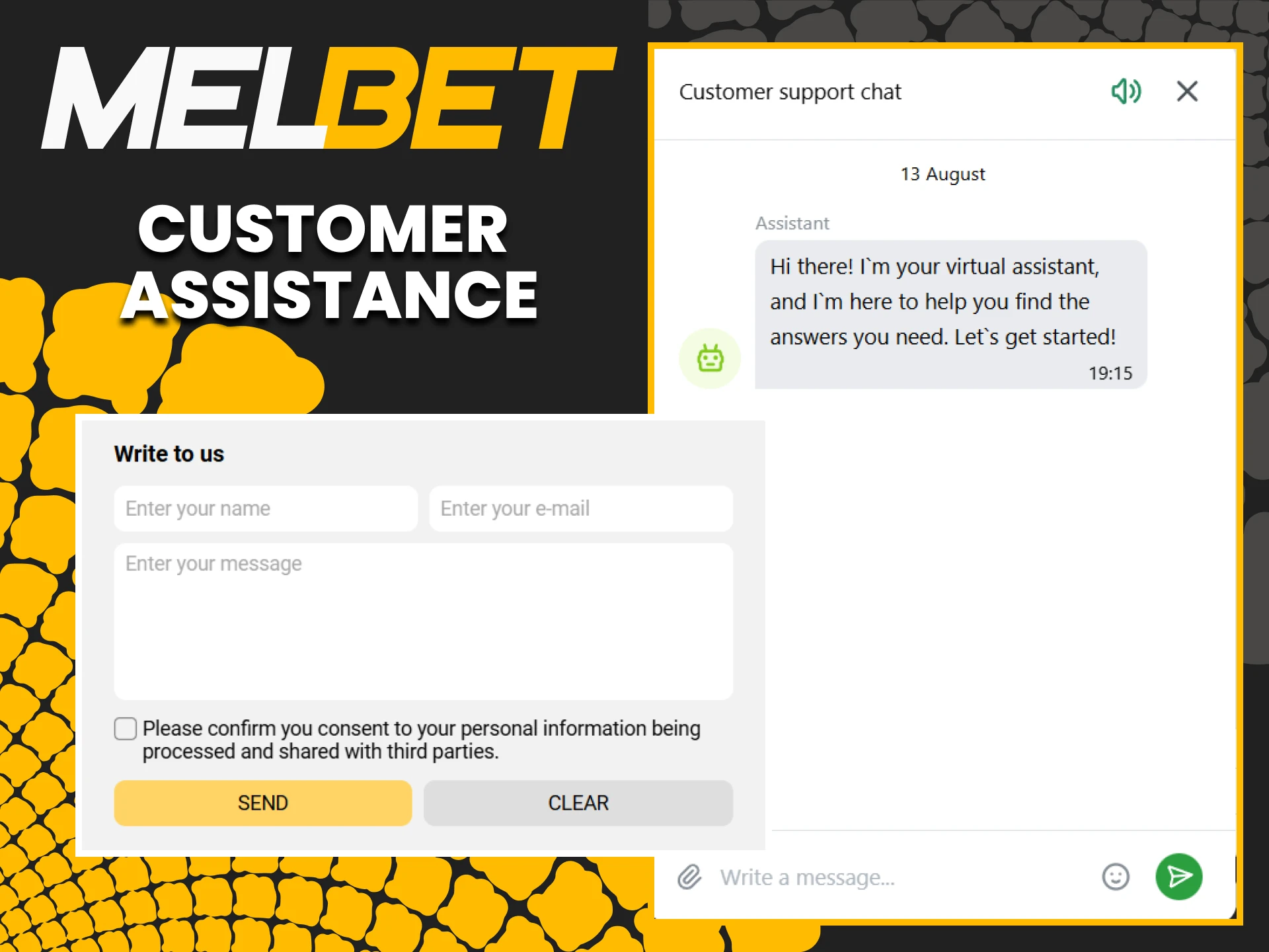 There is user support on the Melbet website.