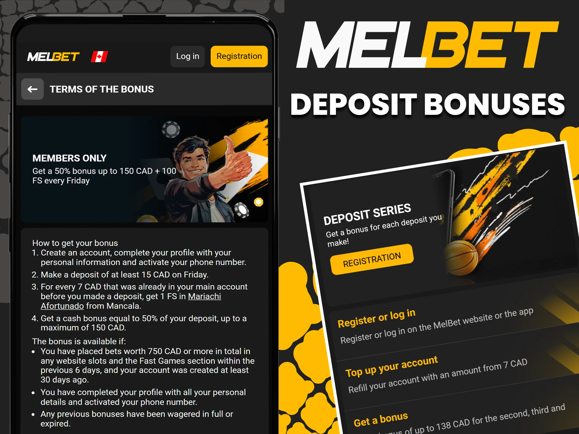 By replenishing your deposit you will receive bonuses from the Melbet application.