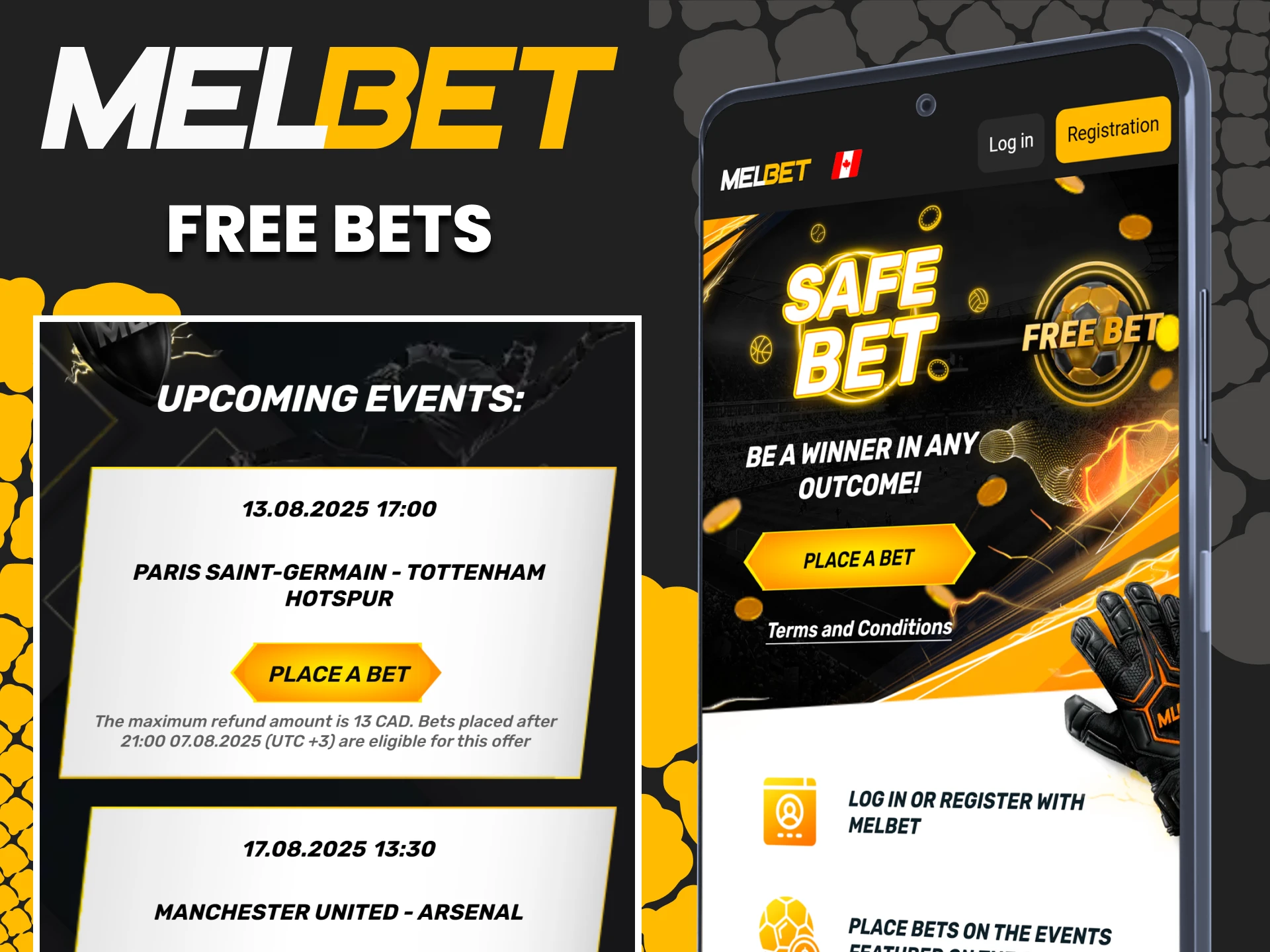 Melbet app gives free bets.