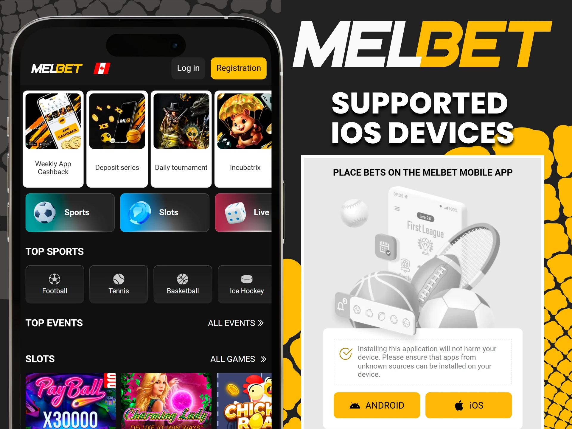 Find out which iOS devices the Melbet app is available for.