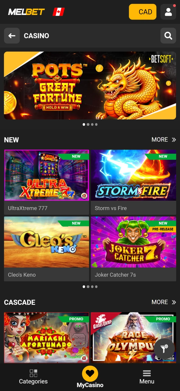 Start playing to fulfill the conditions of the bonus from Melbet.