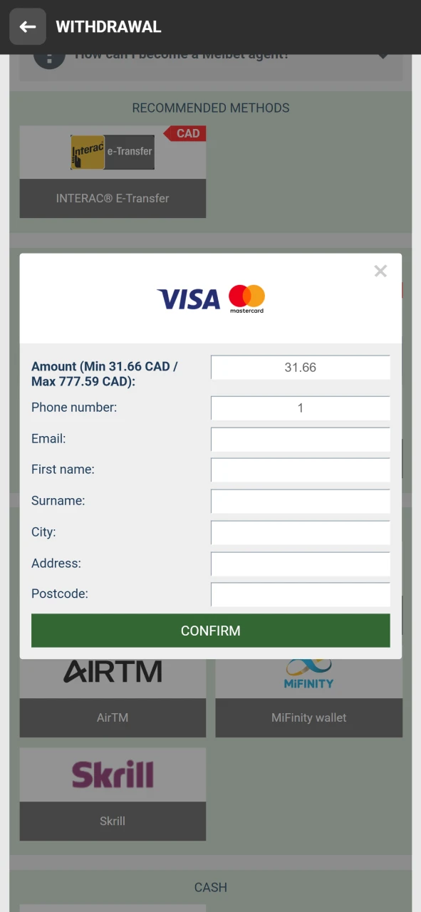 Now you can withdraw your winnings from the Melbet bonus.