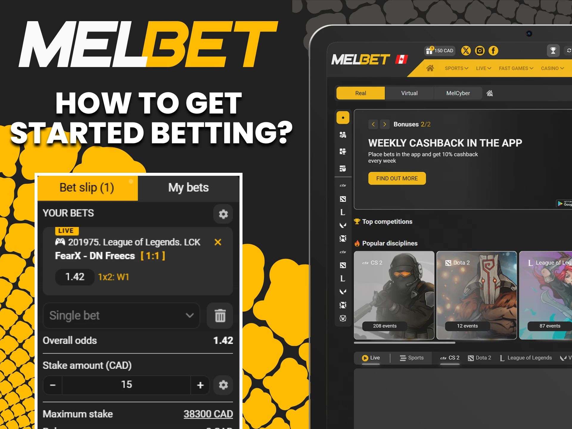 Select the esports section on the Melbet website for betting.
