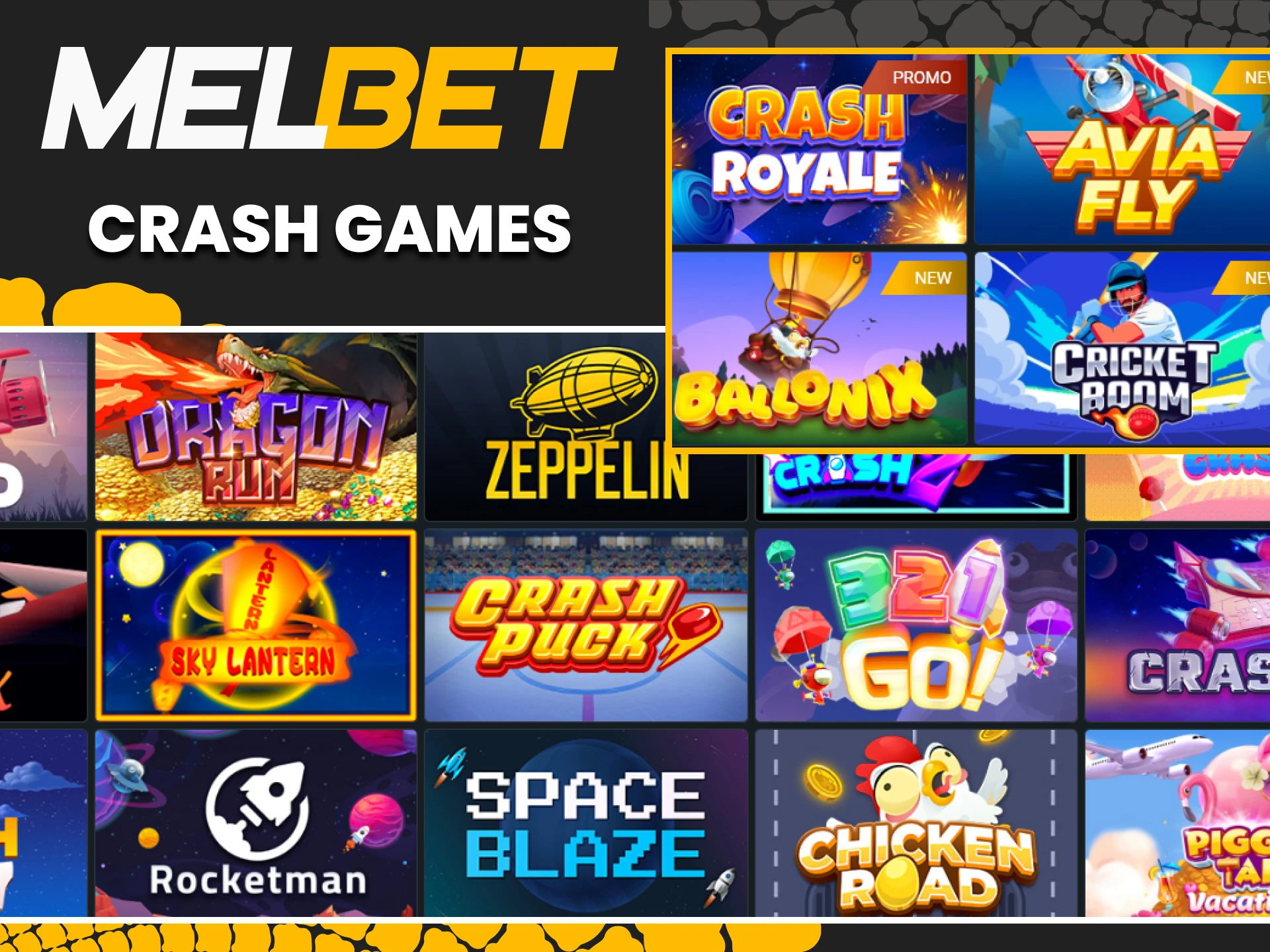 Play crash games with Melbet.