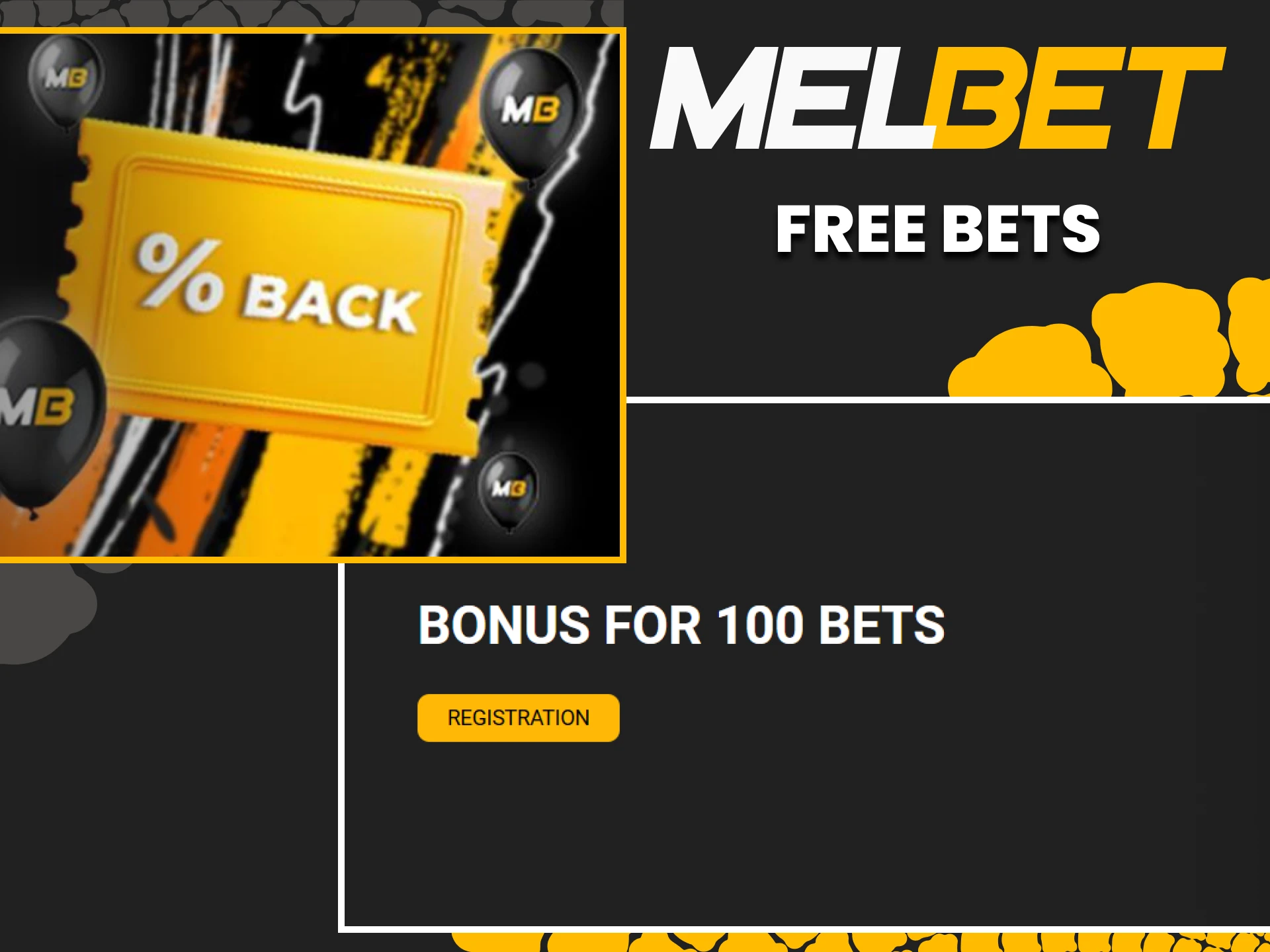 Melbet gives free bets to its users.