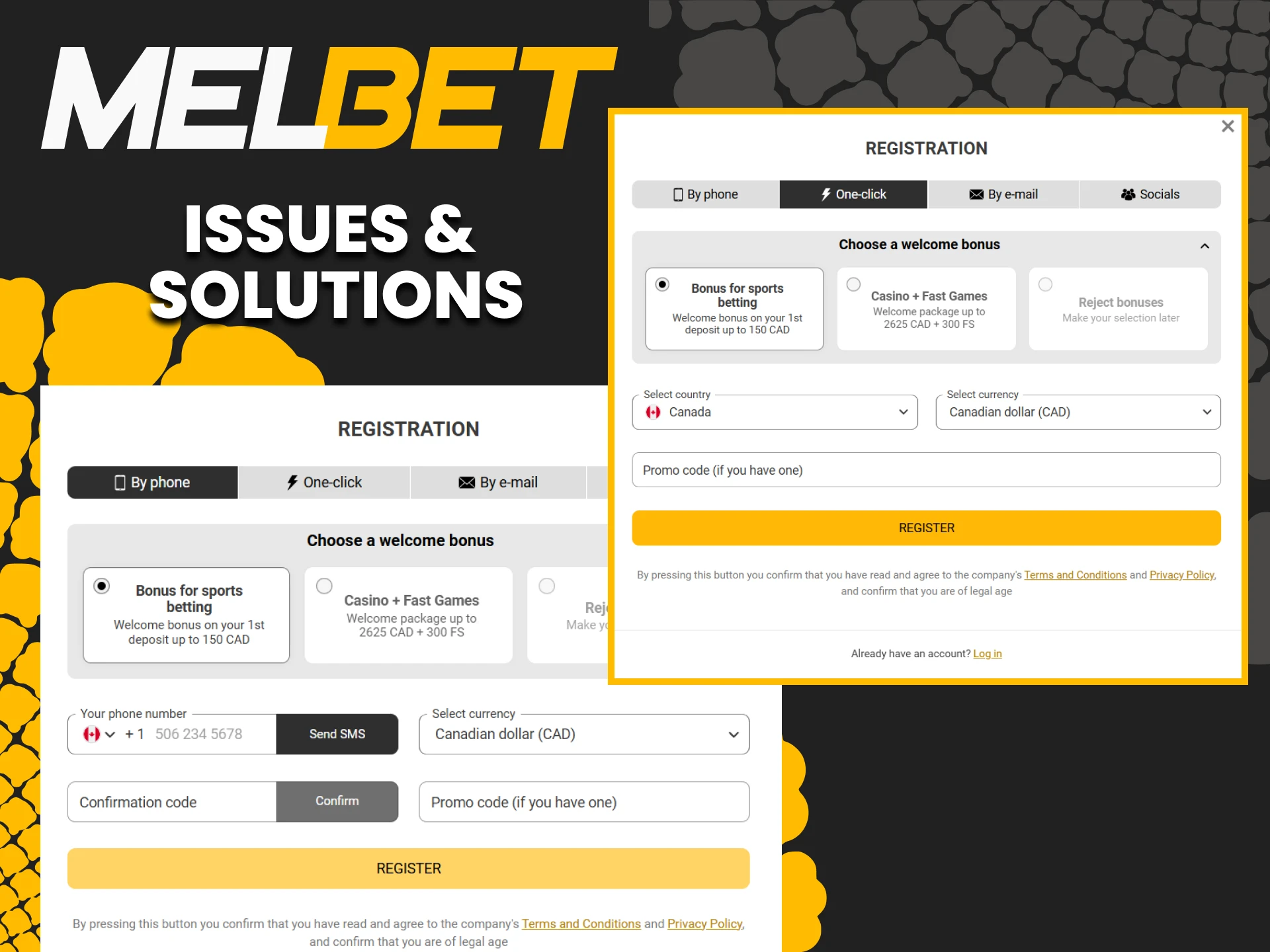 Check out possible registration problems on Melbet.