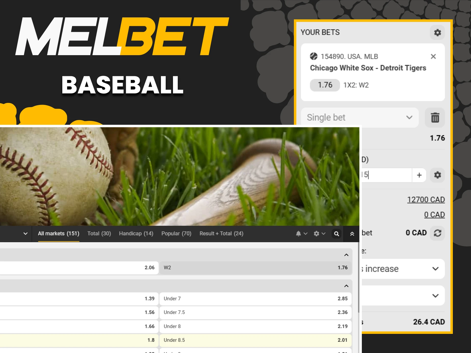 Baseball fans can place a bet on the Melbet website.