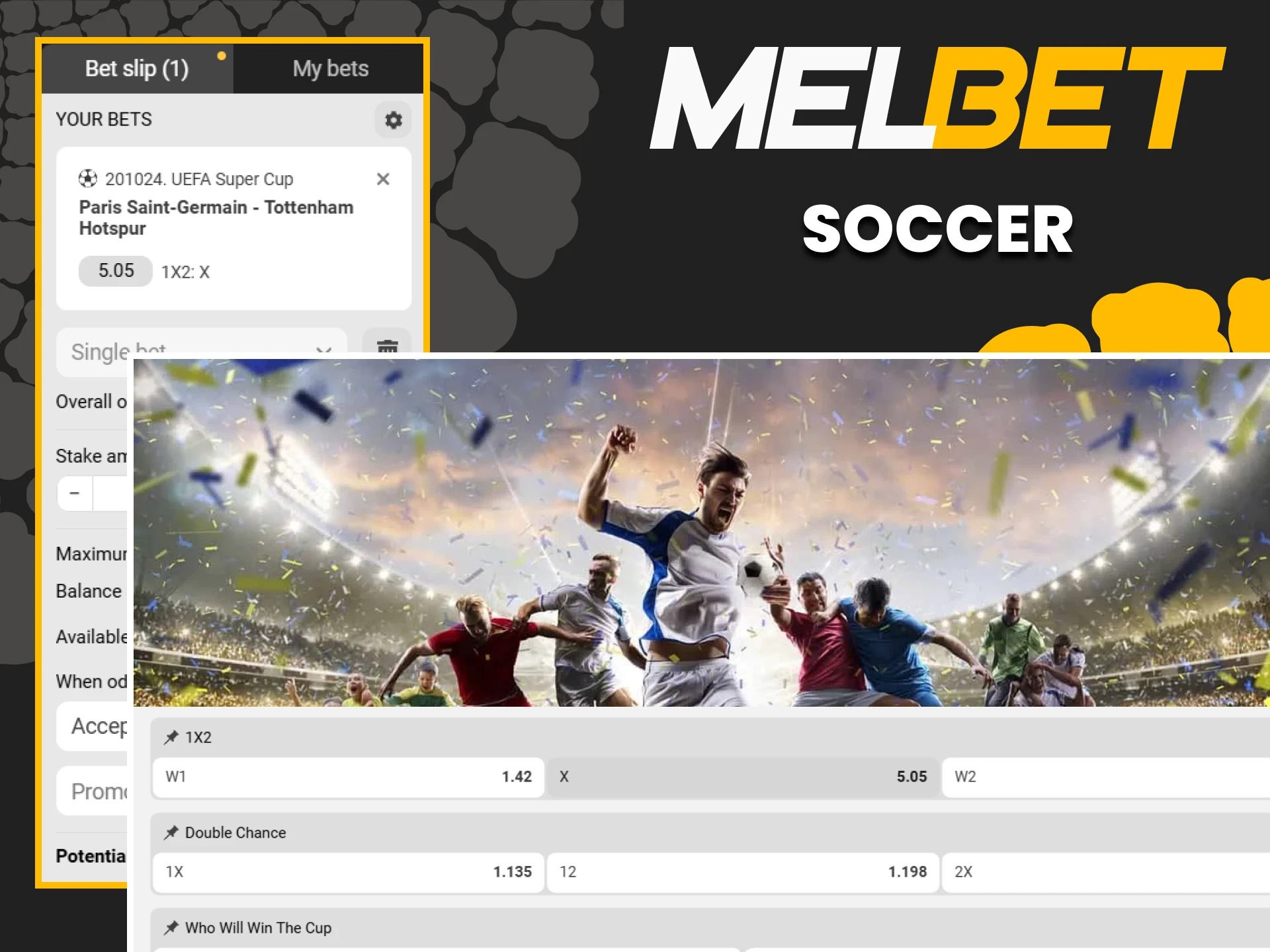 You will find football in the Melbet sports section.